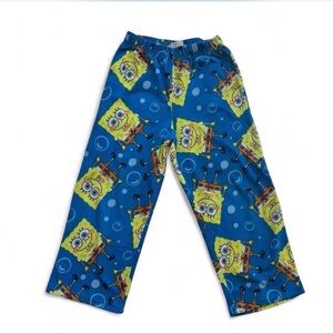 🍍 Nickelodeon Spongebob Squarepants Blue Fleece PJ Pants - Boys 8